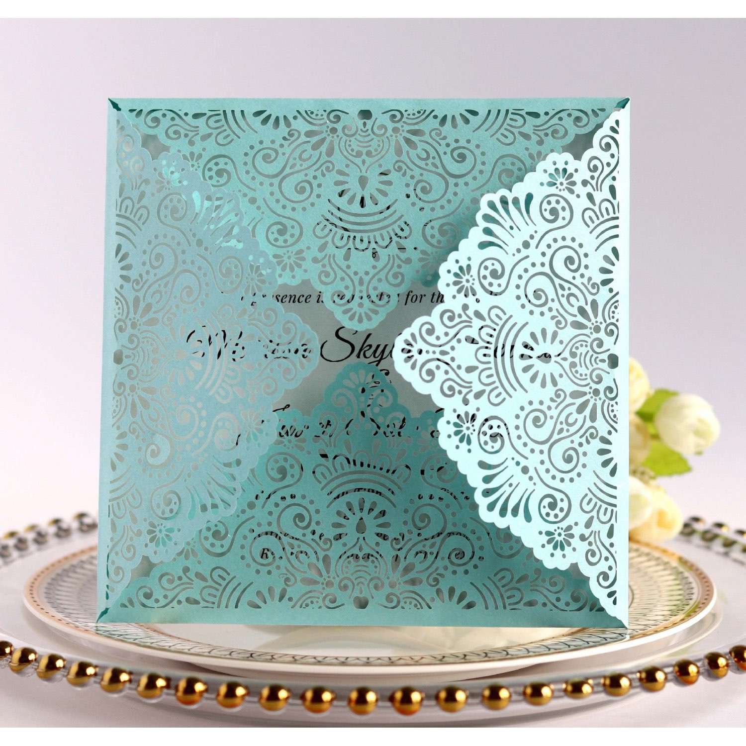 Square Invitation Card Wedding Supplies Ivory Card Business Invitation